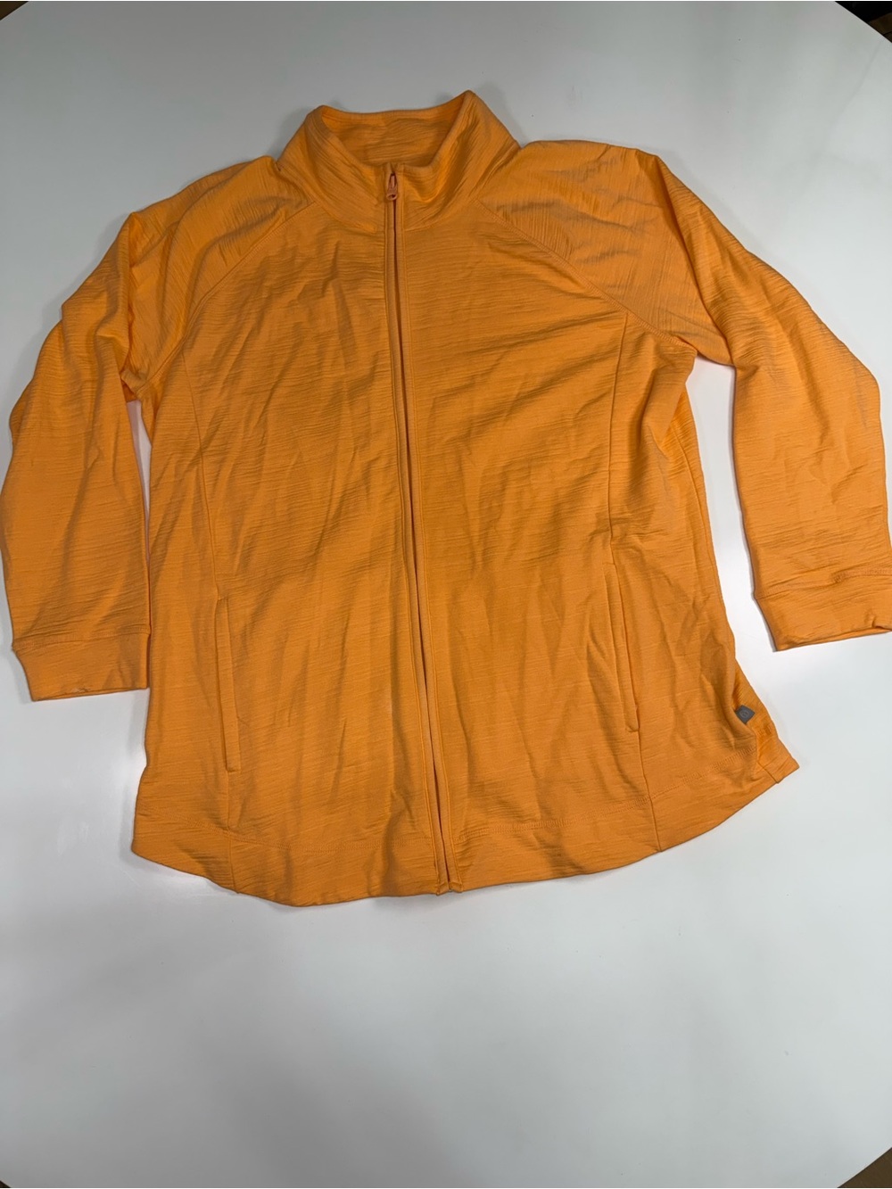 T for Talbots Zip-Front Bomber Jacket in sherbet Orange NWOT - Picture 2 of 9